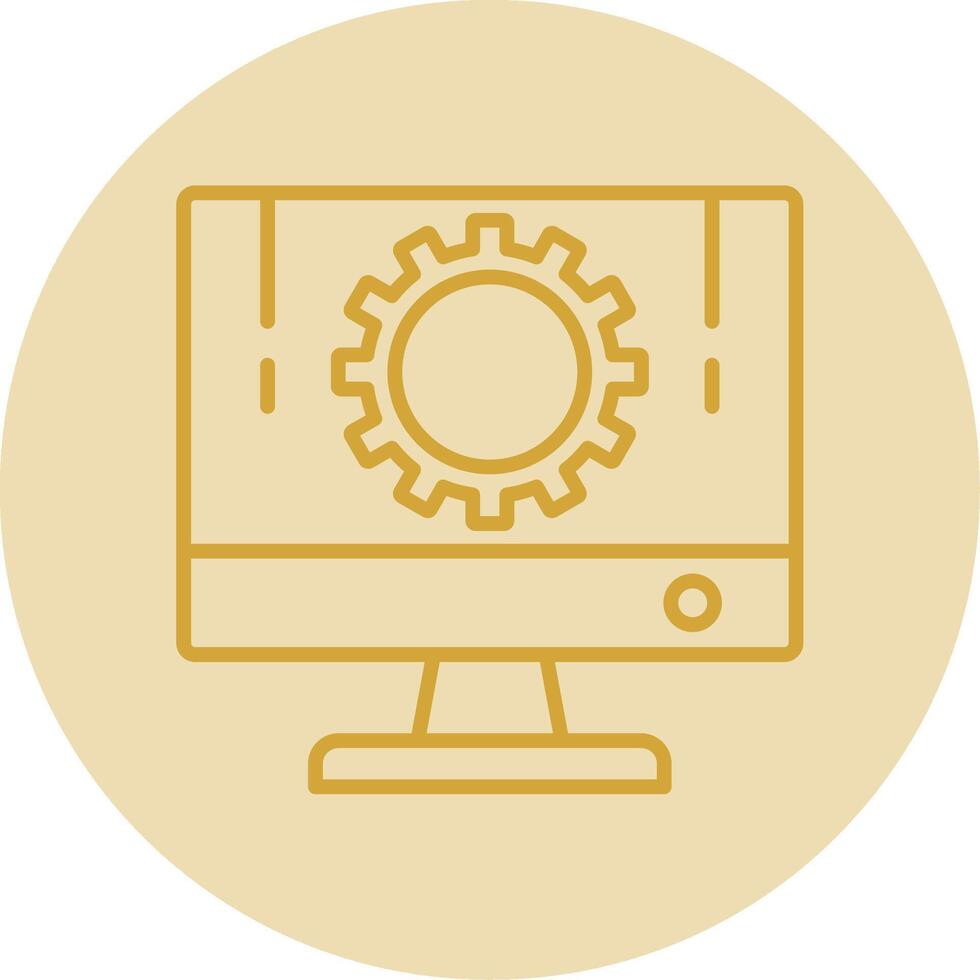 Development Line Yellow Circle Icon vector