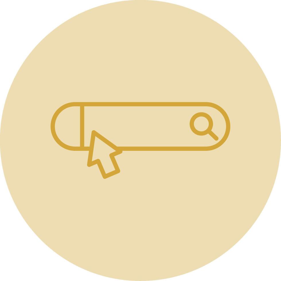 Search Line Yellow Circle Icon vector