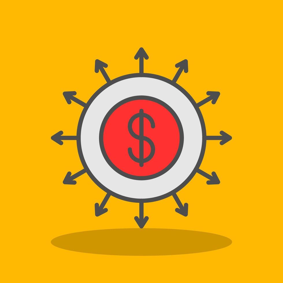 Budget Spending Filled Shadow Icon vector