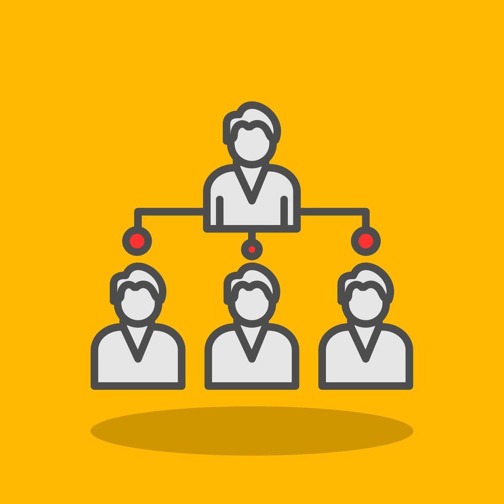 Company Structure Filled Shadow Icon vector