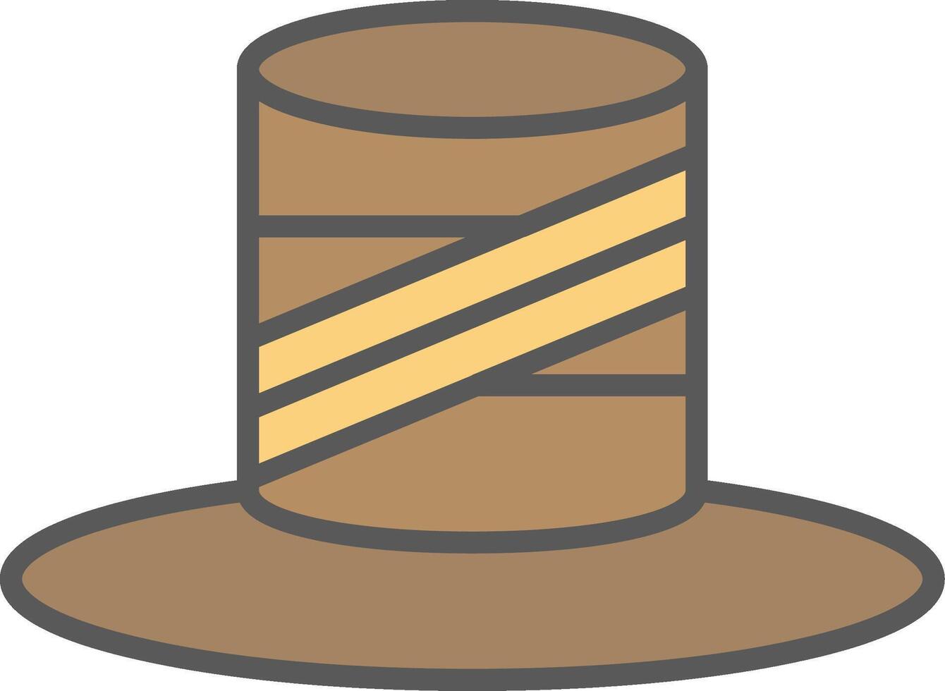 Top Hat Line Filled Light Icon vector