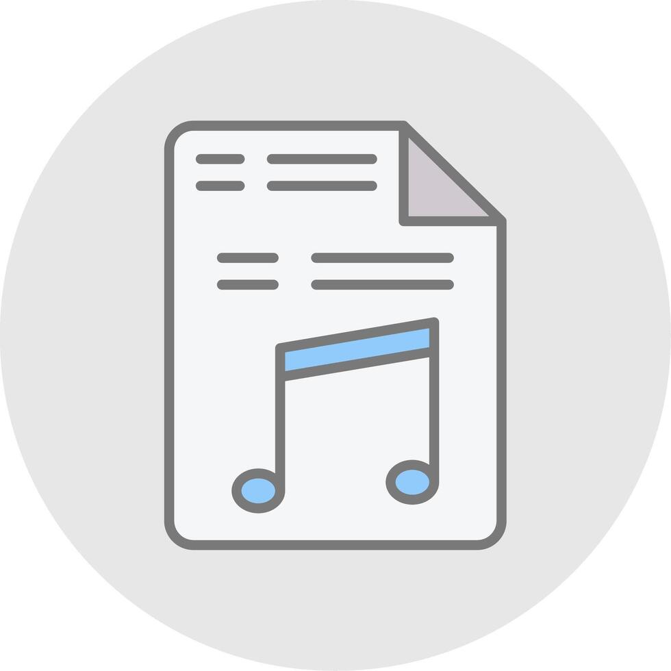 Music File Line Filled Light Icon vector