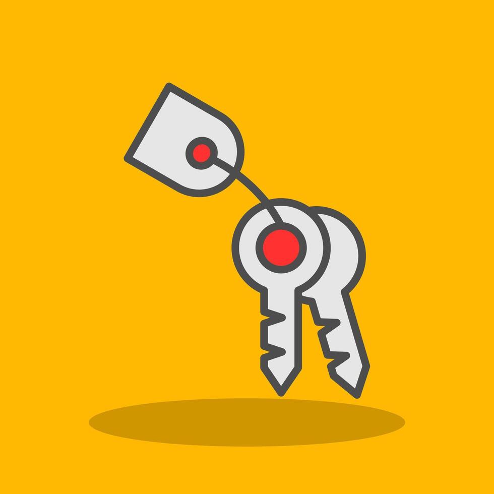 Keys Filled Shadow Icon vector