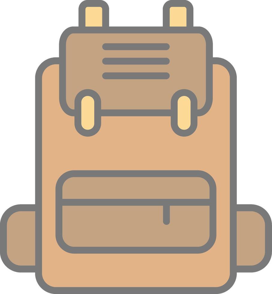 Backpack Line Filled Light Icon vector