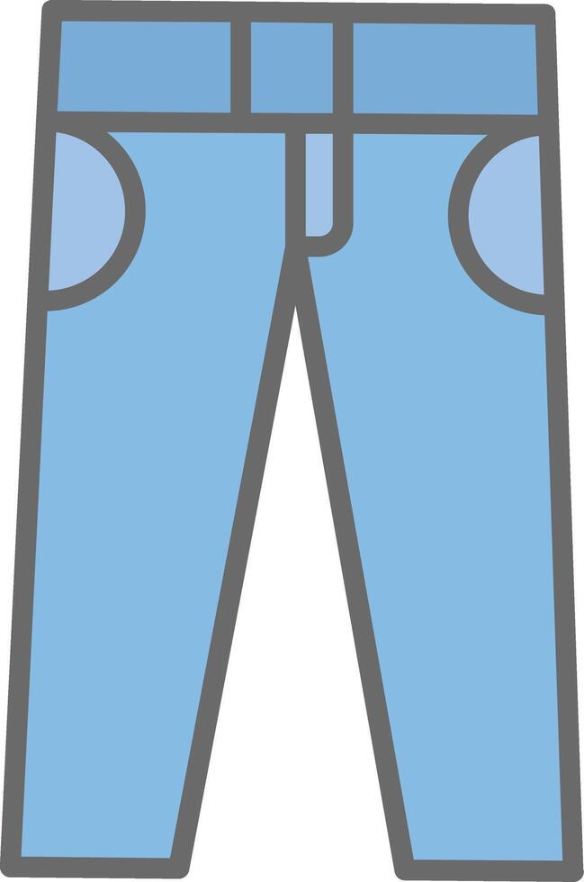 Jeans Line Filled Light Icon vector