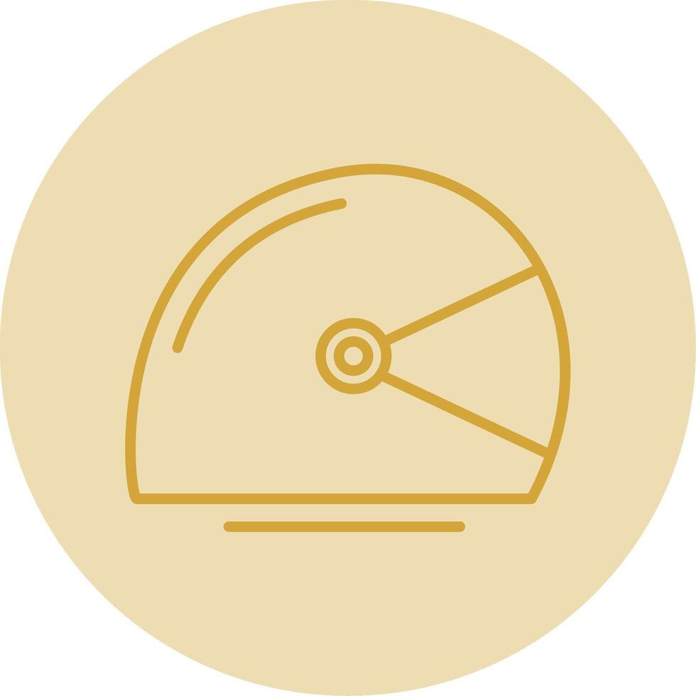 Helmet Line Yellow Circle Icon vector