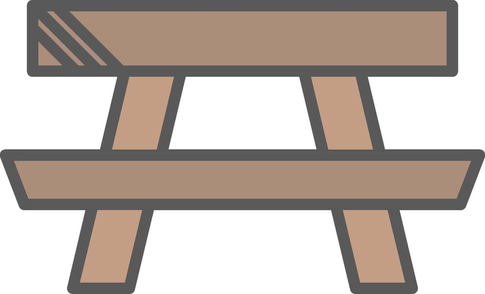 Picnic Table Line Filled Light Icon vector