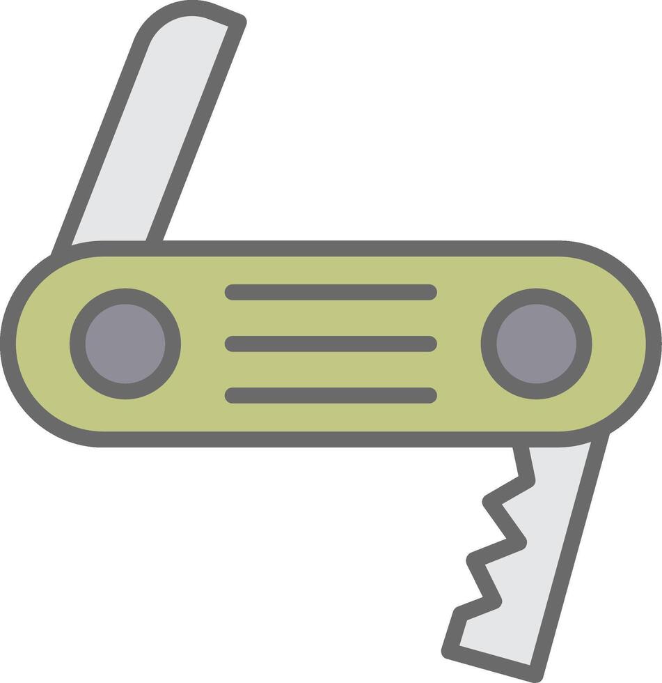 Swiss Army Knife Line Filled Light Icon vector