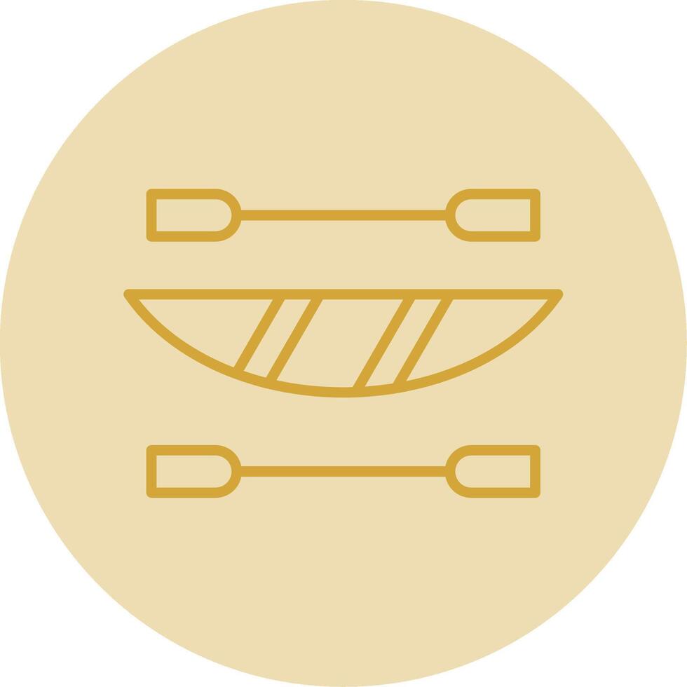 Kayak Line Yellow Circle Icon vector