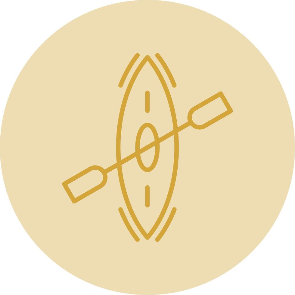 Kayak Line Yellow Circle Icon vector