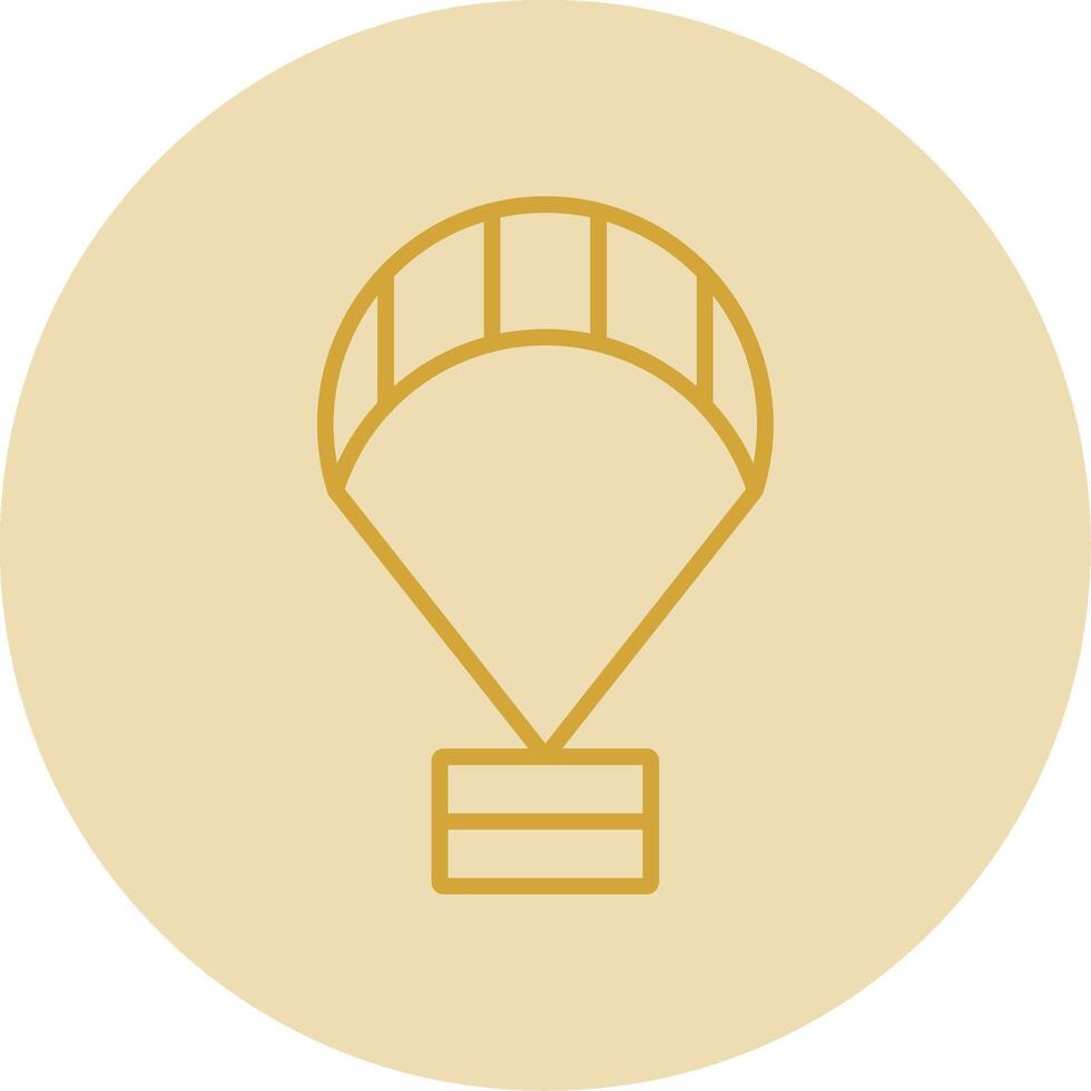 Paragliding Line Yellow Circle Icon vector
