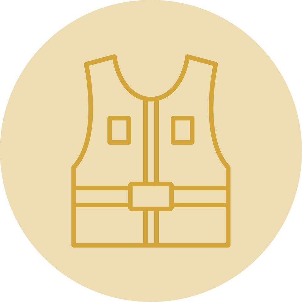 Jacket Line Yellow Circle Icon vector