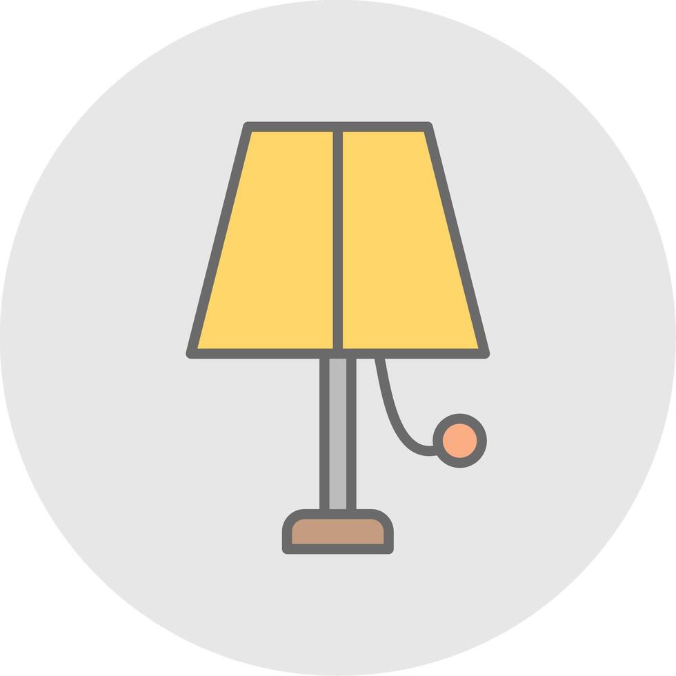 lámpara línea lleno ligero icono vector