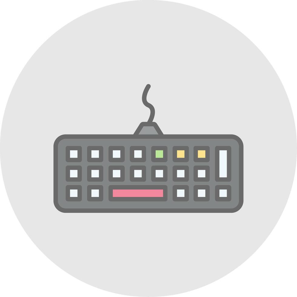 Keybord Line Filled Light Icon vector