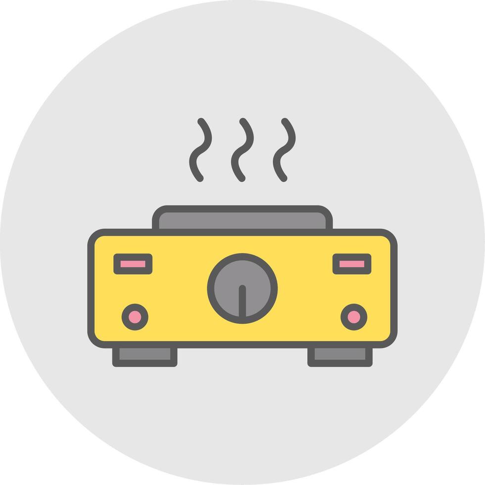 Hot Plate Line Filled Light Icon vector