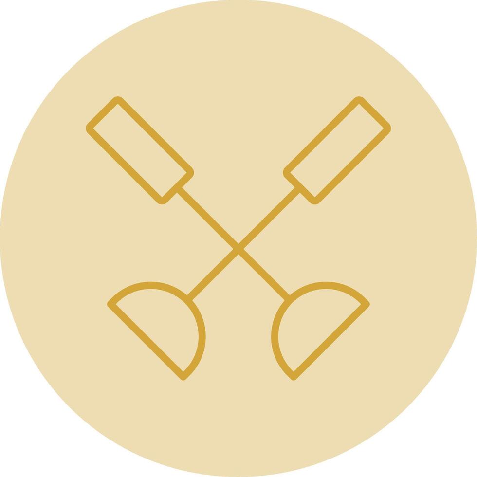 Paddle Line Yellow Circle Icon vector