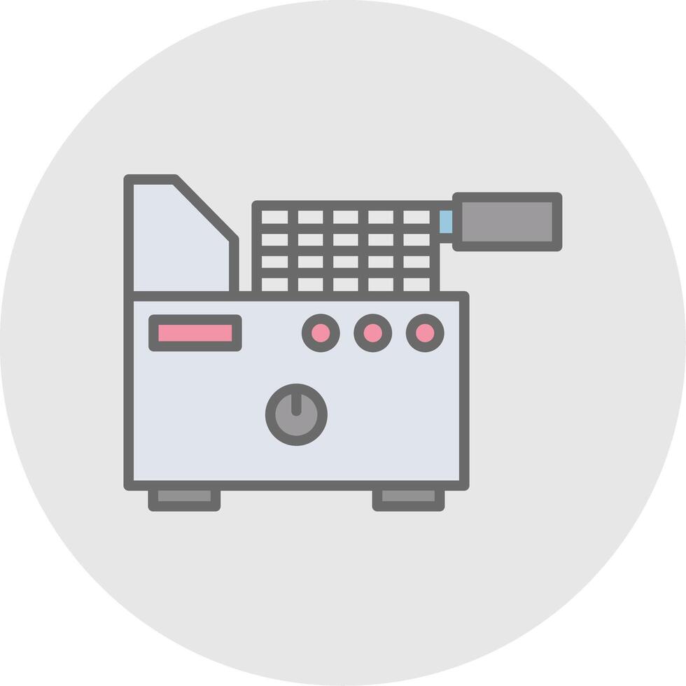 Electric Fryer Line Filled Light Icon vector