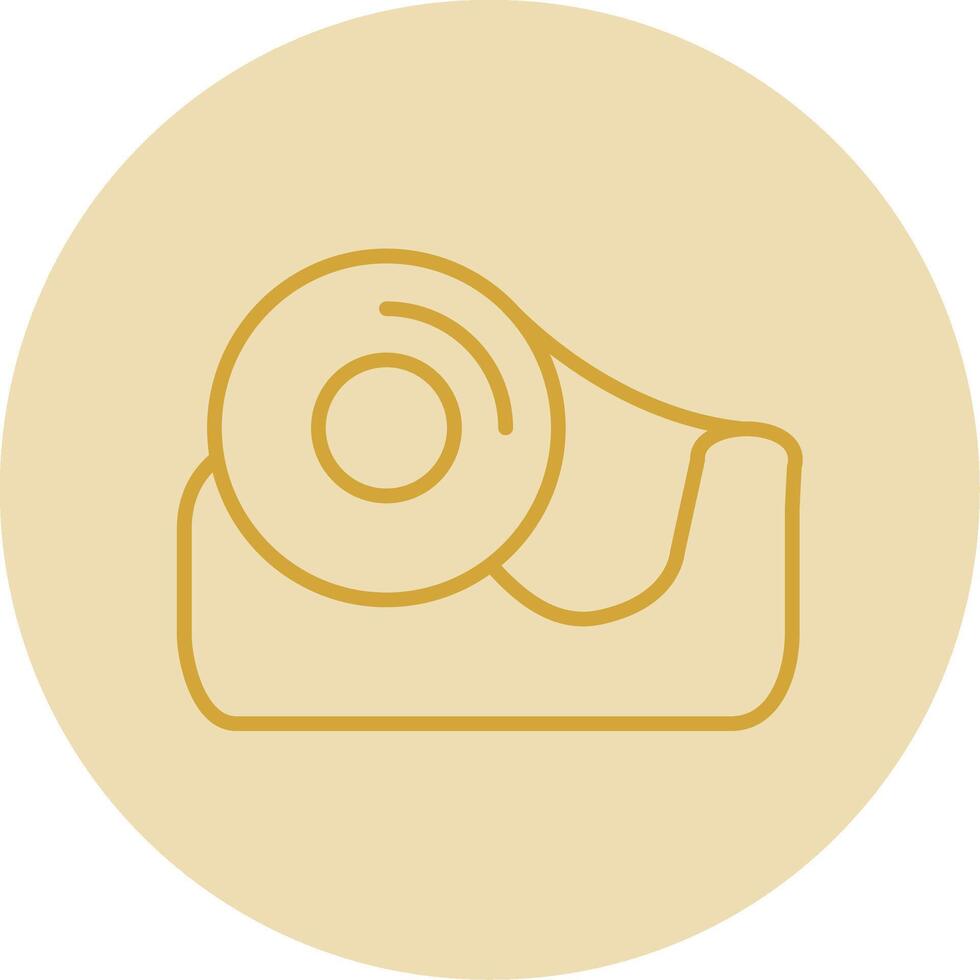 Tape Line Yellow Circle Icon vector