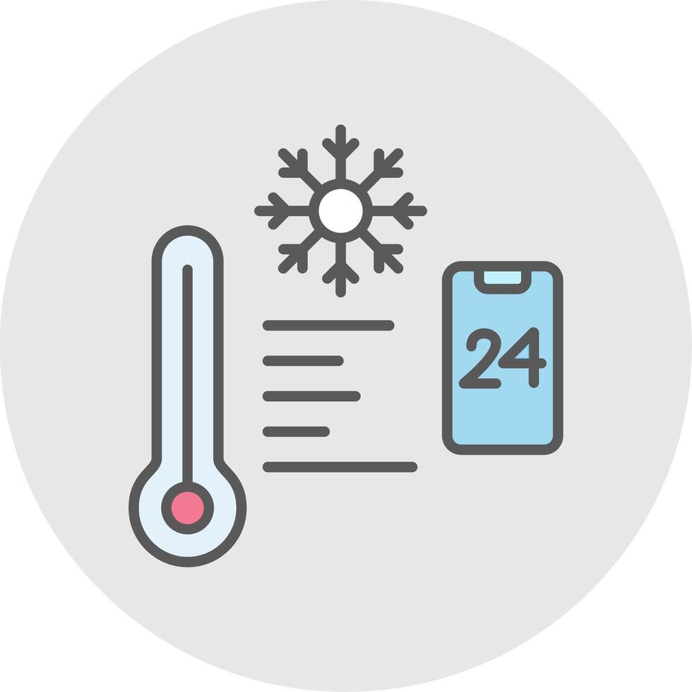 Temperature Control Line Filled Light Icon vector