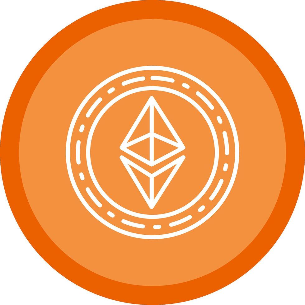 ethereum moneda línea multi circulo icono vector