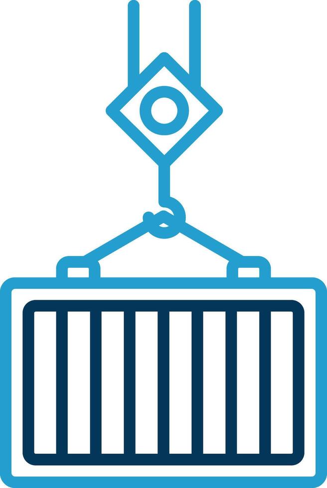 Container Line Blue Two Color Icon vector