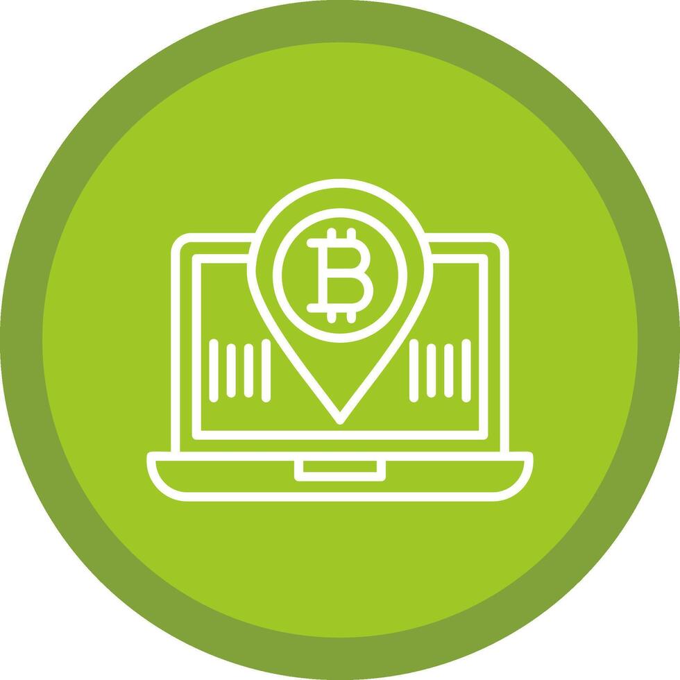 Bitcoin Location Line Multi Circle Icon vector