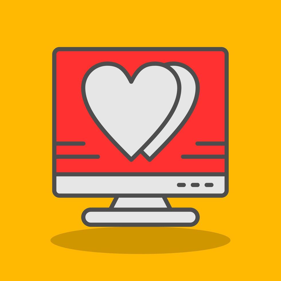 Heart Filled Shadow Icon vector