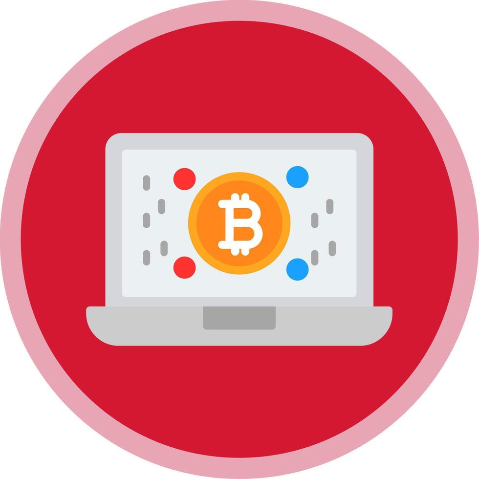 Bitcoin Earnings Flat Multi Circle Icon vector