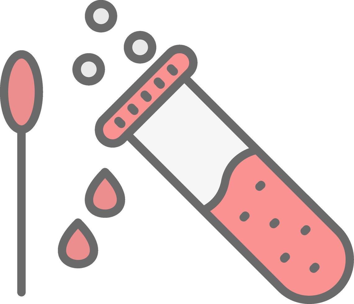 Test Tube Line Filled Light Icon vector
