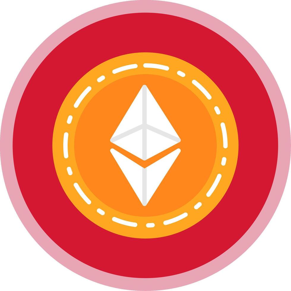 ethereum moneda plano multi circulo icono vector