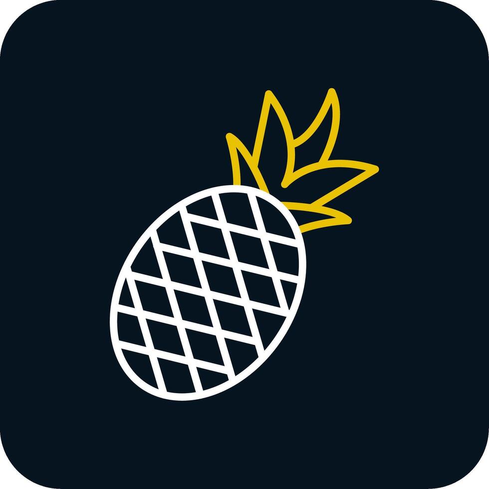 Pineapple Line Red Circle Icon vector