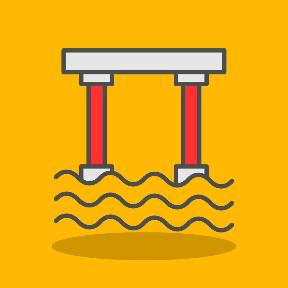 Bridge Filled Shadow Icon vector