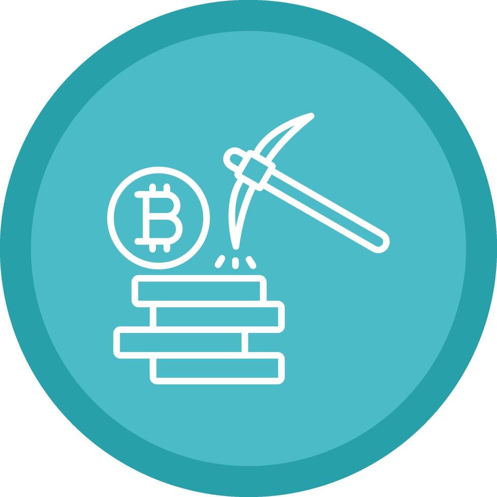 Bitcoin Mining Line Multi Circle Icon vector