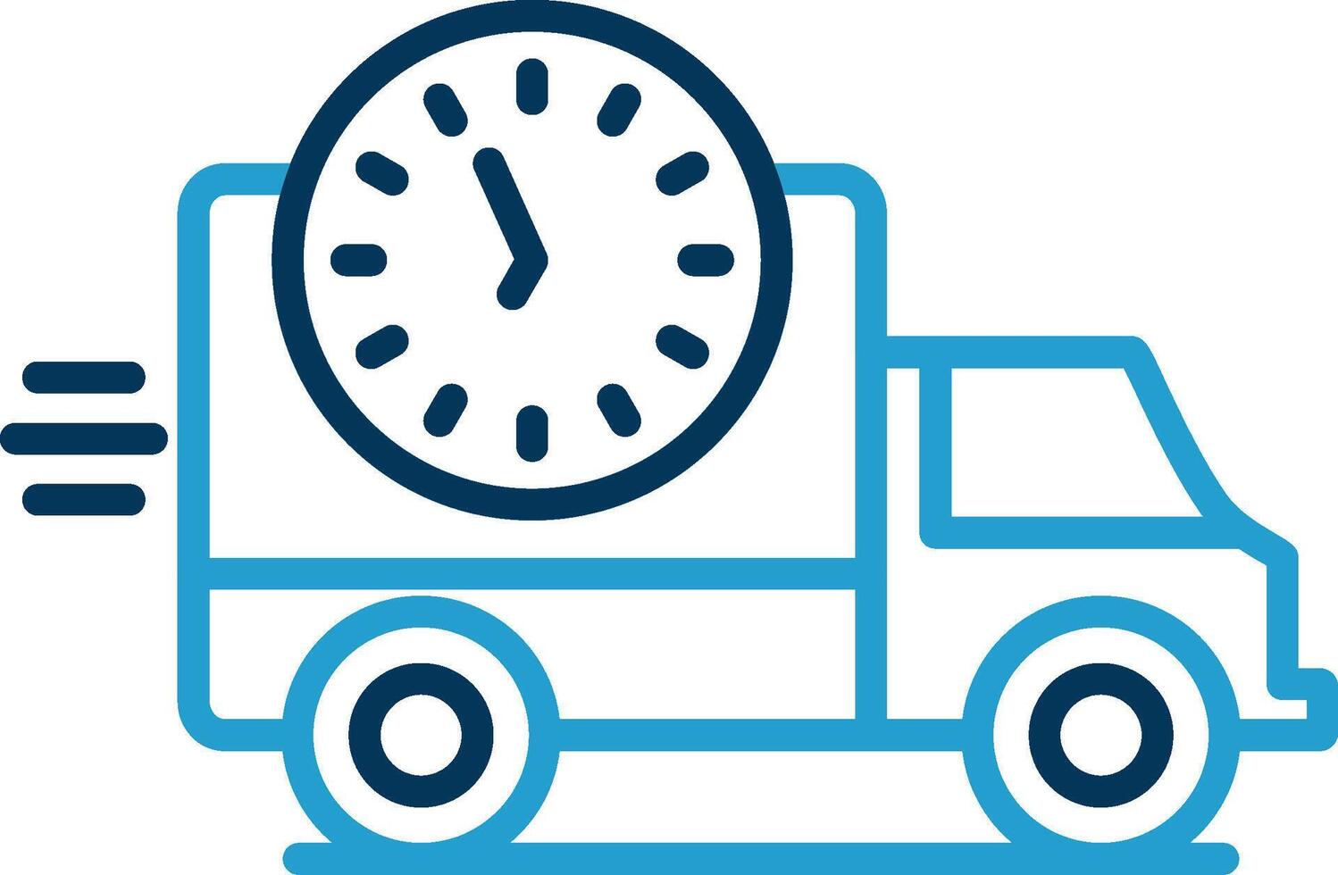 Delivery Time Line Blue Two Color Icon vector