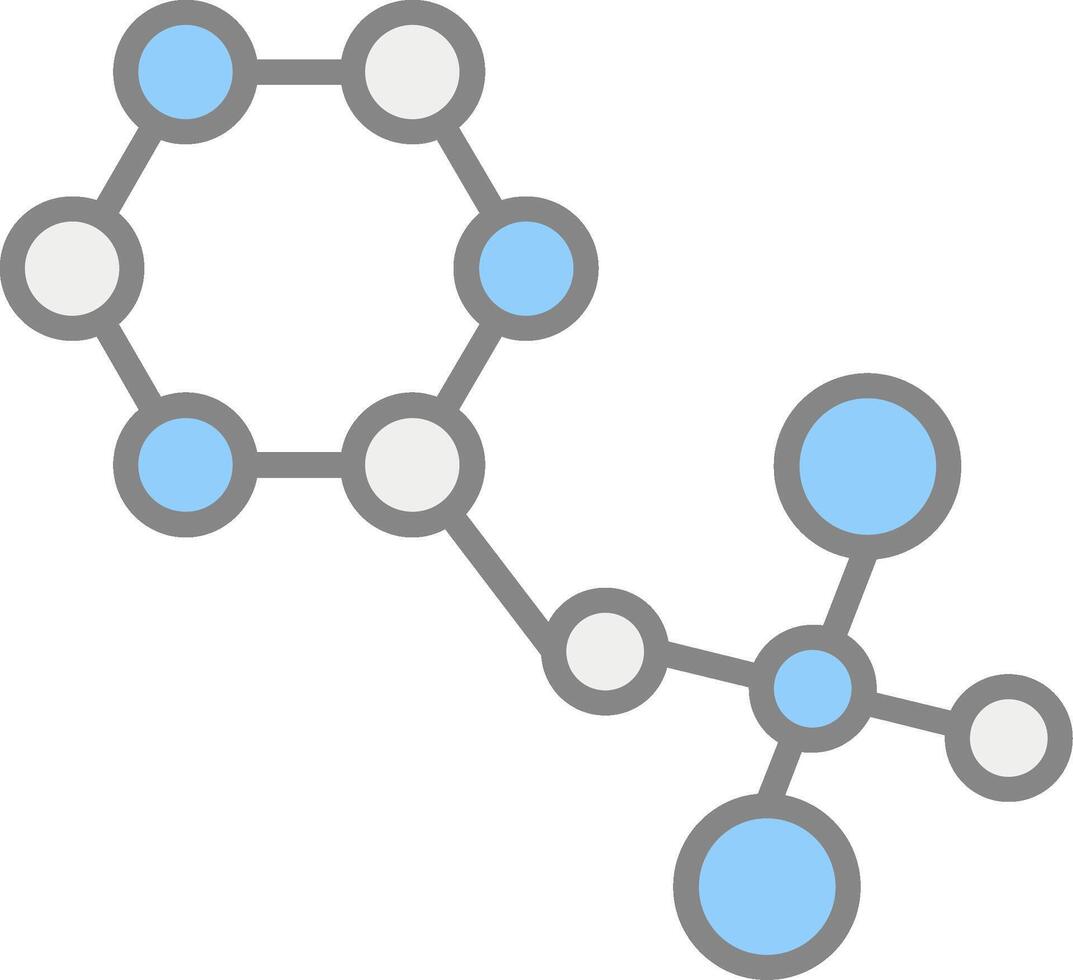 Molecules Line Filled Light Icon vector