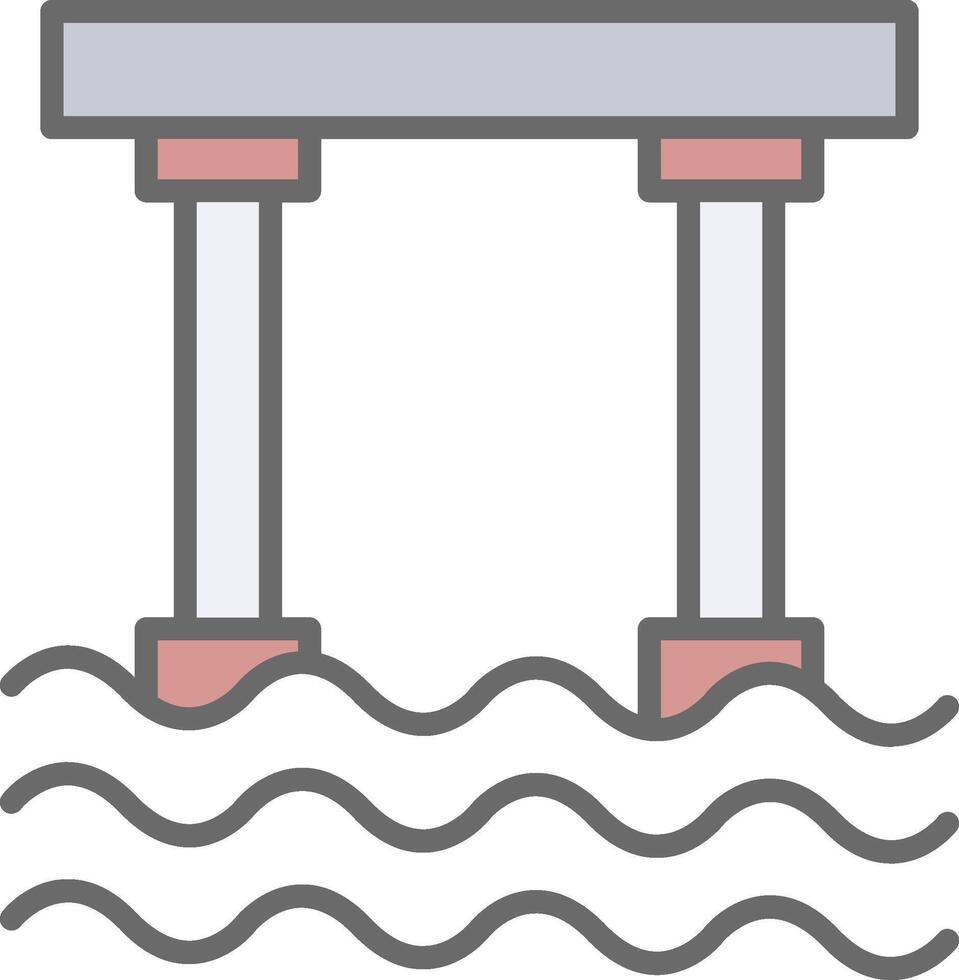 Bridge Line Filled Light Icon vector