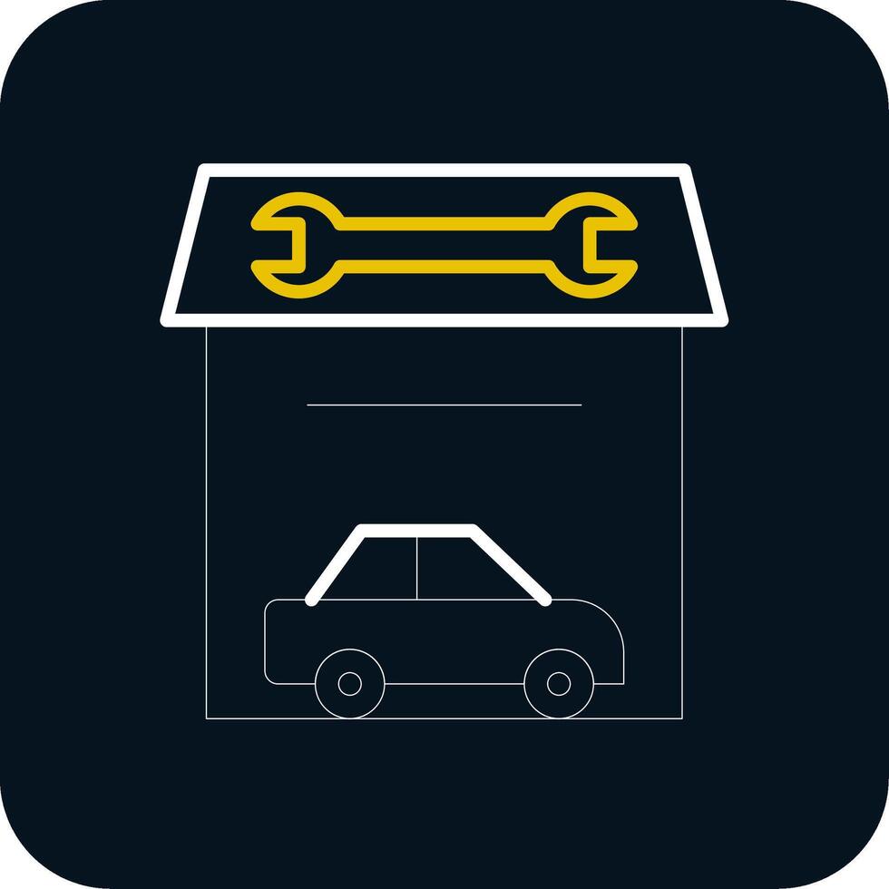 Garage Line Yellow White Icon vector