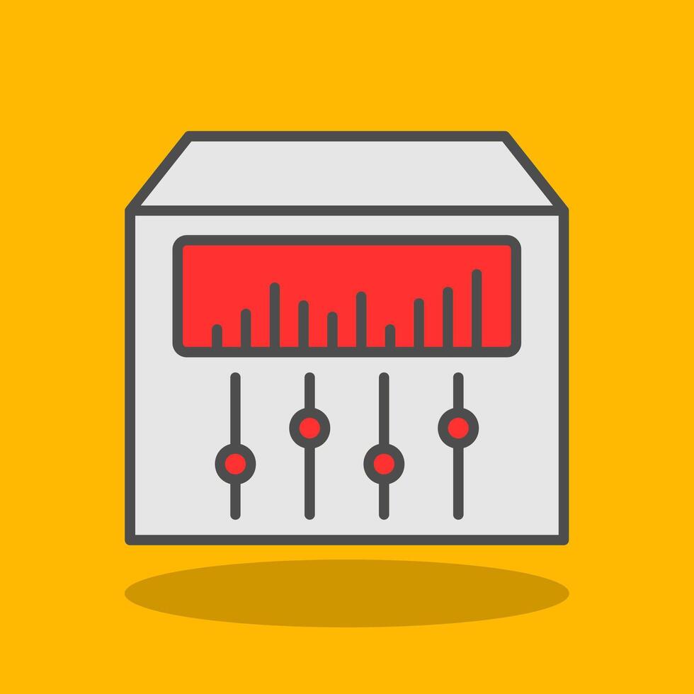 Sound Mixer Filled Shadow Icon vector