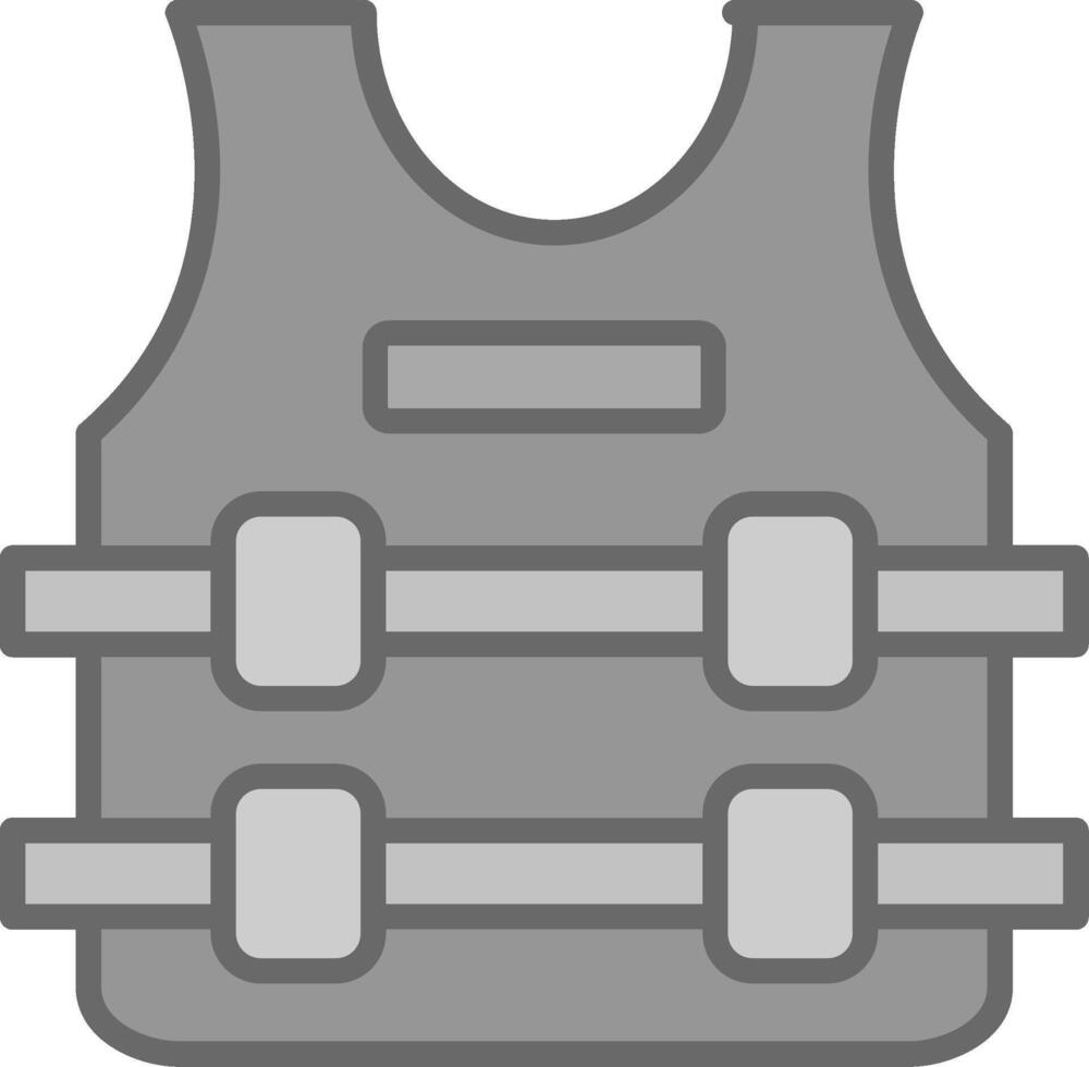 Bullet Proof Jacket Line Filled Light Icon vector