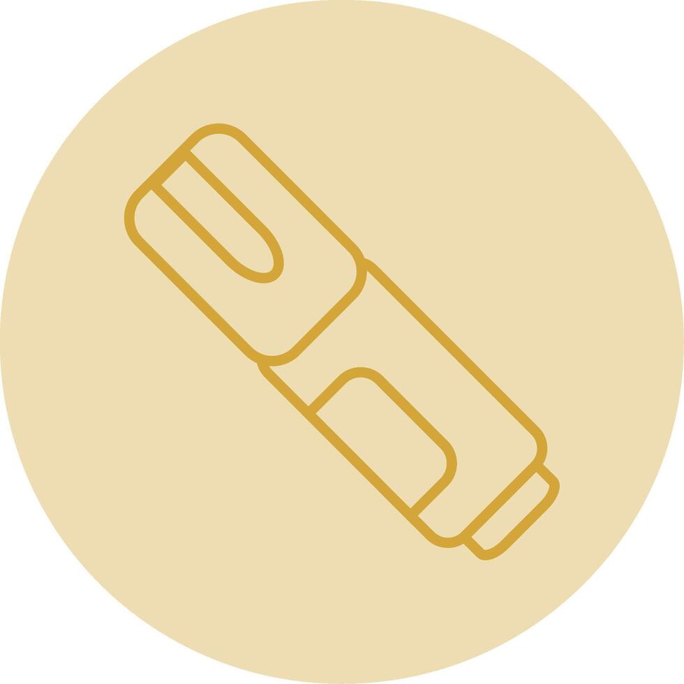 Highlighter Line Yellow Circle Icon vector