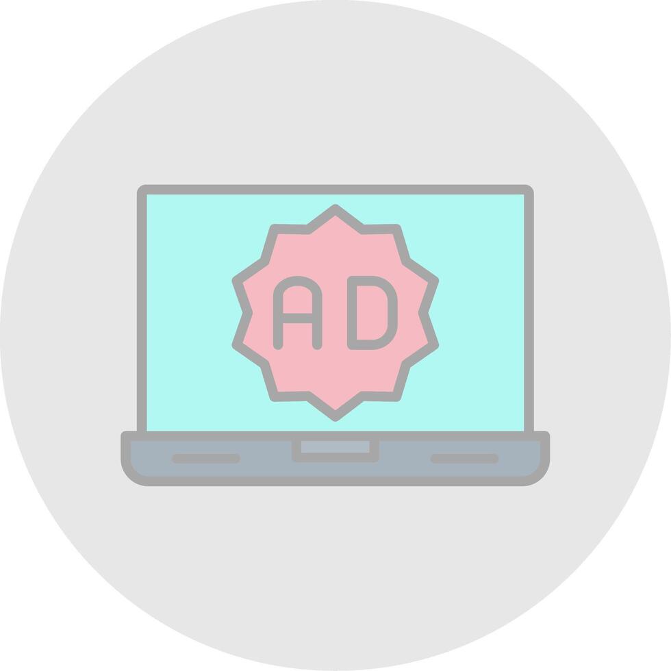 Laptop Line Filled Light Icon vector