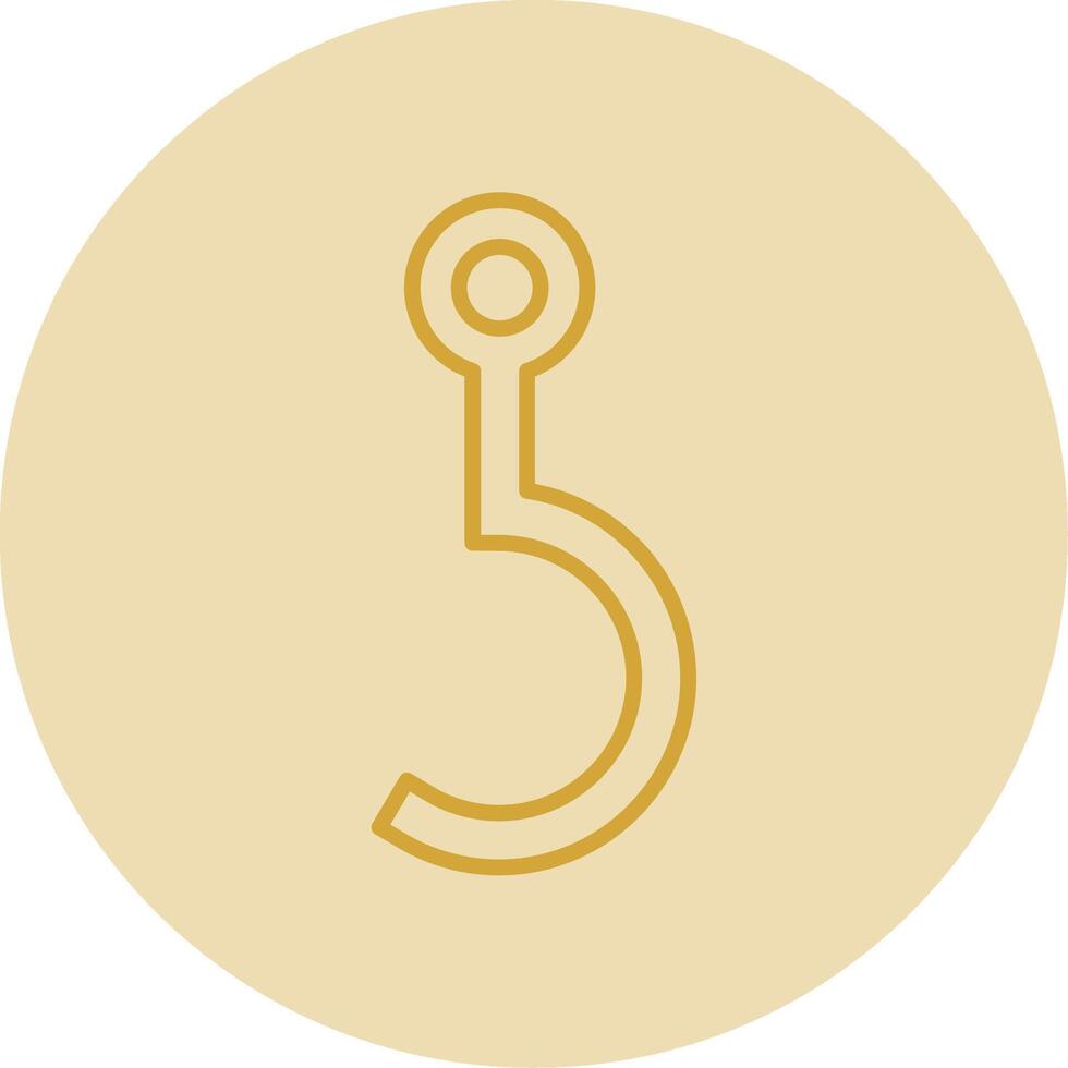 Hook Line Yellow Circle Icon vector