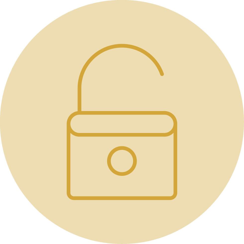 Open Lock Line Yellow Circle Icon vector