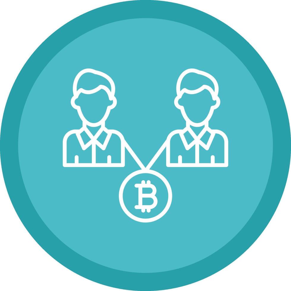 Bitcoin Trading Line Multi Circle Icon vector
