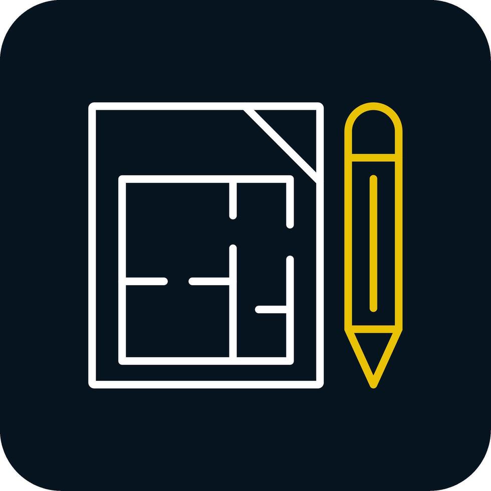 Architectural Terms Line Yellow White Icon vector