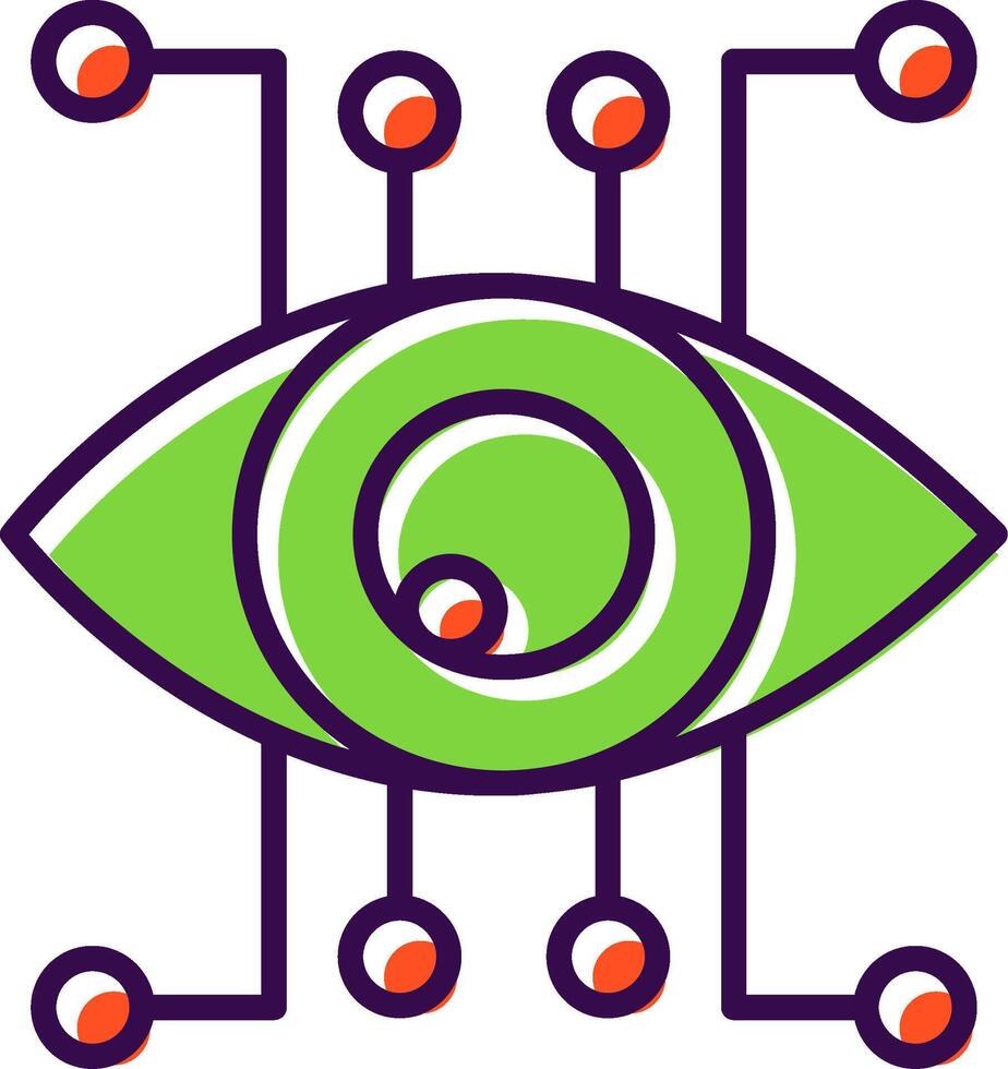 Eye Recognition filled Design Icon vector