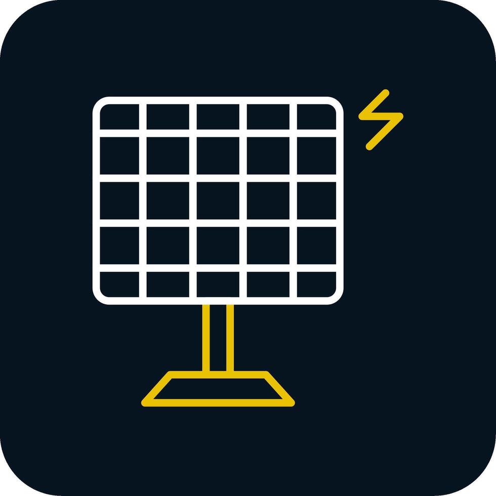 solar energía línea rojo circulo icono vector