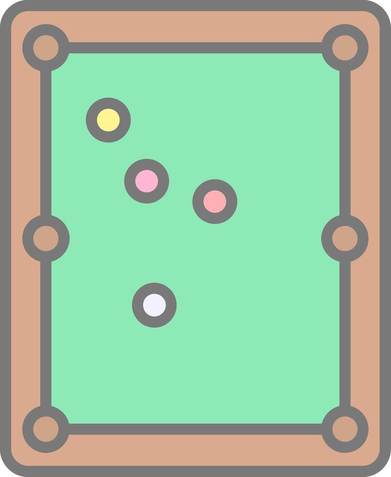 Pool Table Line Filled Light Icon vector