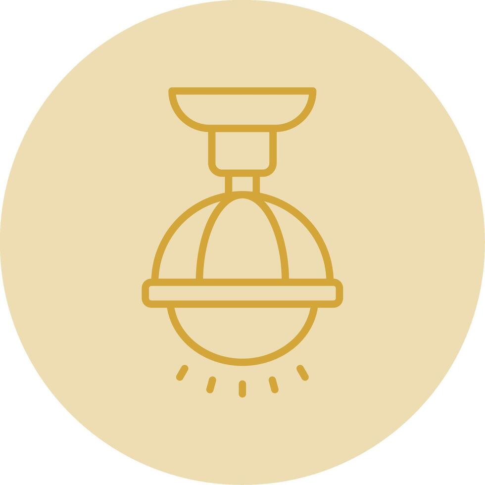 Lamp Line Yellow Circle Icon vector