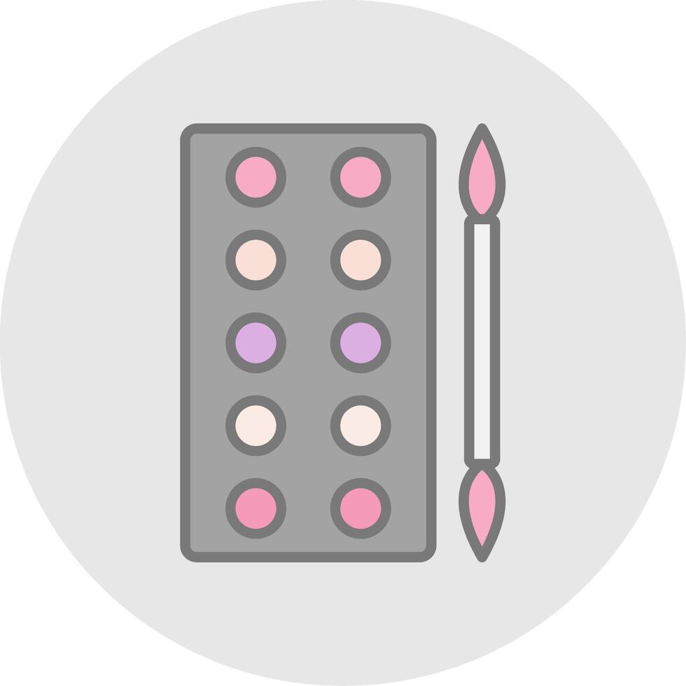Eyeshadow Line Filled Light Icon vector